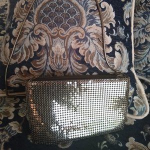 Vintage Lyrella Silver Metal Crossbody Clutch Bag, NWOT